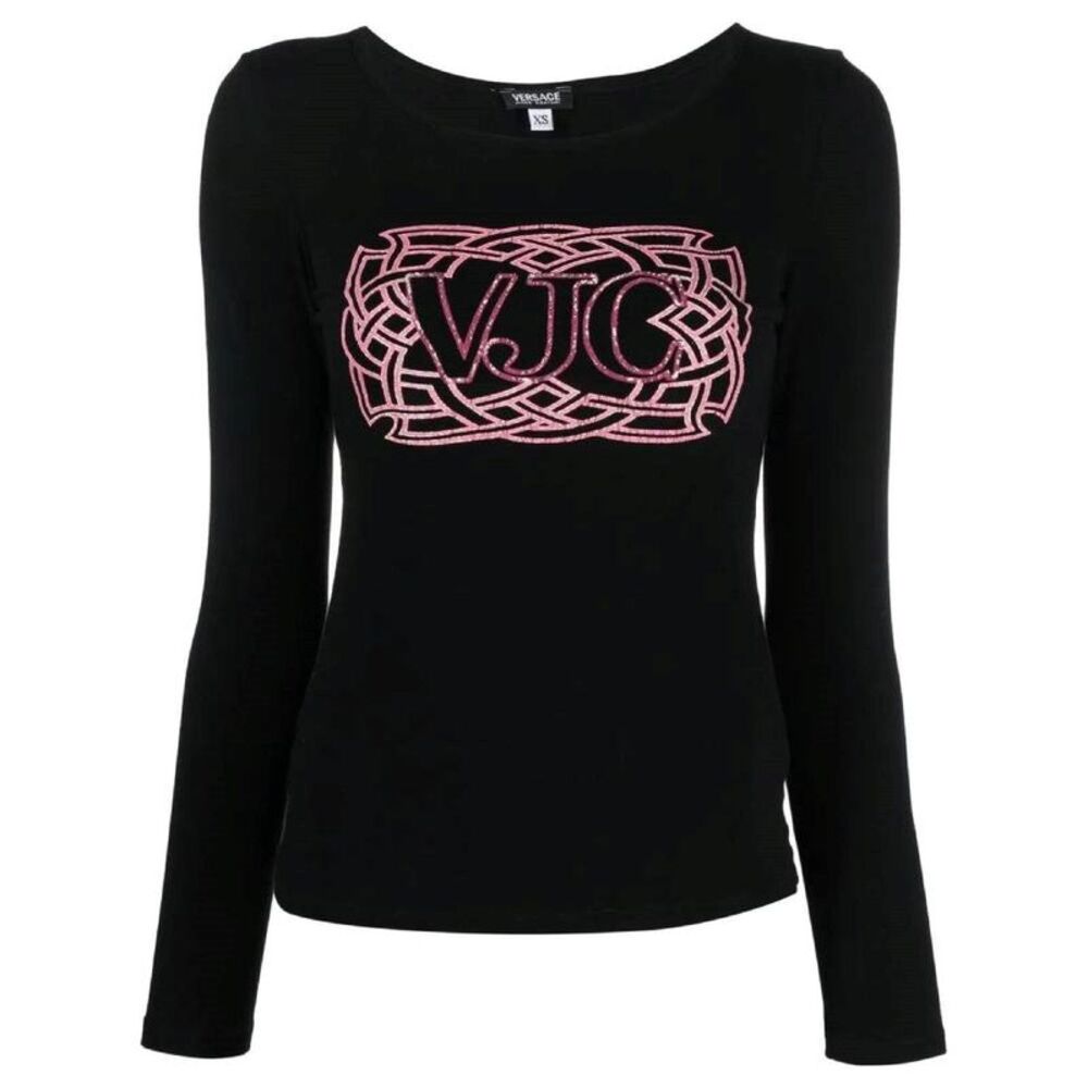 Versace Glitter Logo-Print Sweater